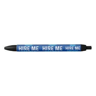 Funny Navy Blue Graduation Hire Me Please  Black Ink Pen