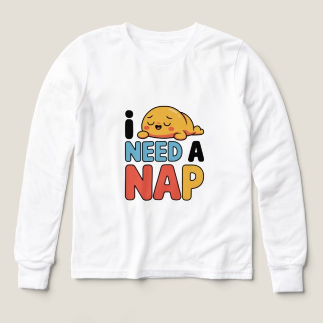 Funny Need A Nap Cute Sleepy Cartoon, (Design Front)
