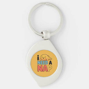 Funny Need A Nap Cute Sleepy Cartoon Key Ring