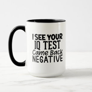 Funny negative test word art mug