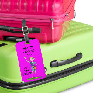 Funny Neon Girl Scout Cadette Custom Luggage Tag