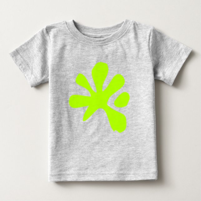 Funny neon green slime paint splash playful cute  baby T-Shirt (Front)
