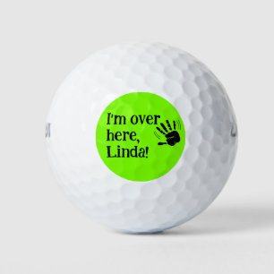 Funny Neon I'm Over Here Golf Balls