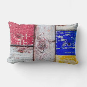 Funny Neoplasticism wooden art style Lumbar Cushion