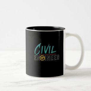 Funny Nerd Engineer Civil Engineering Student Two-Tone Coffee Mug