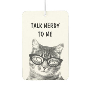 Funny NERDY CAT photo car air freshener