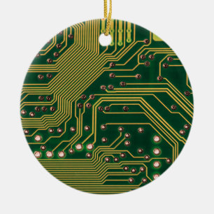Funny Nerdy Computer Motherboard Ceramic Tree Decoration