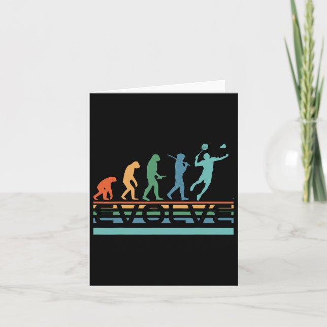 Funny Nerdy Evolve Dminton Player Evolution Sports Card (Front)