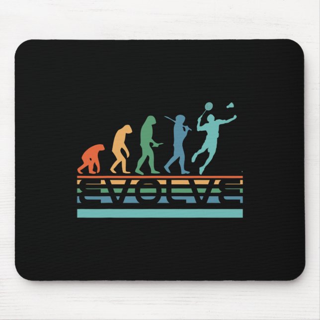Funny Nerdy Evolve Dminton Player Evolution Sports Mouse Pad (Front)