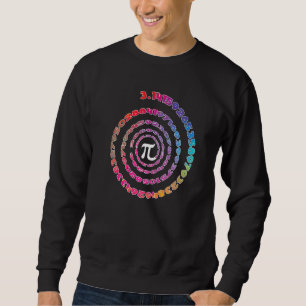Funny Nerdy Geeky Math Pictograph Pi Day Spiral Sc Sweatshirt