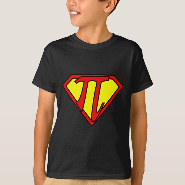 Funny Nerdy Math Nerd Super Pi Math Teacher Comic  T-Shirt (Front)