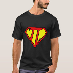 Funny Nerdy Math Nerd Super Pi Math Teacher Comic T-Shirt
