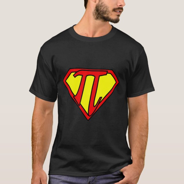 Funny Nerdy Math Nerd Super Pi Math Teacher Comic  T-Shirt (Front)