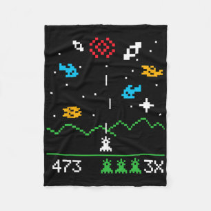 Funny Nerdy Vintage Astrospace Video Gamer Geek Gi Fleece Blanket