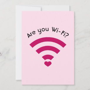 Funny Nerdy Wi-Fi Valentines Flat Card