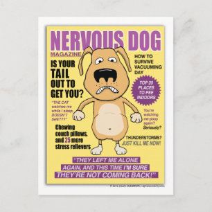 Funny Nervous Dog Magazine postcard