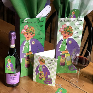 Funny Nervous Wine Lady  Gift Bag