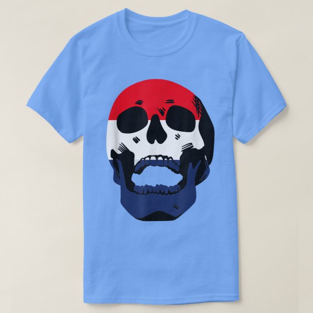 Funny Netherlands Skeleton  T-Shirt (Design Front)