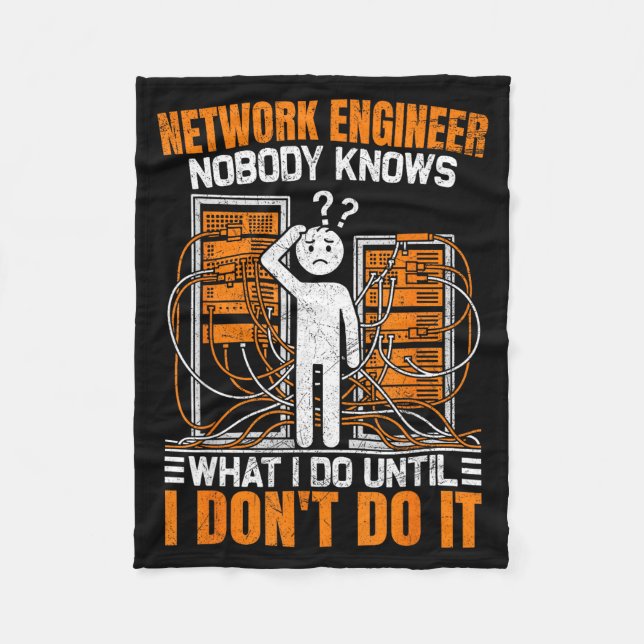 Funny Network Engineer Design For Men Network Engi Fleece Blanket (Front)