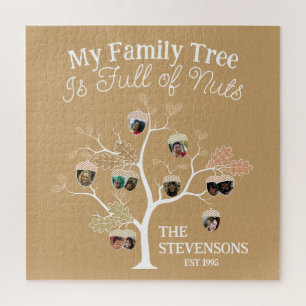 Funny Neutral Photo Family Tree is Full of Nuts Jigsaw Puzzle