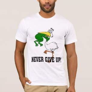 Funny Never Give Up Pelican and Frog T-Shirt
