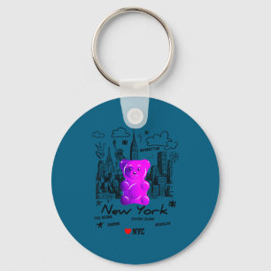 Funny New Colorful Yorkcity Gummy Bear Key Ring