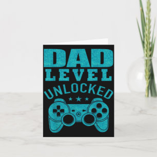 Funny New Dad Shirt Dad Level Unlocked Day Tee Shi Card