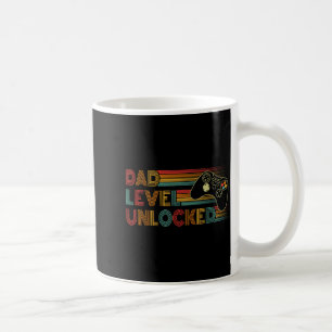 Funny New Dad Shirt Dad Level Unlocked Gaming Game Coffee Mug