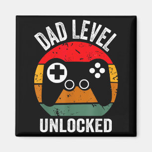 Funny New Dad Shirt Dad Level Unlocked Tee Shirt G Magnet