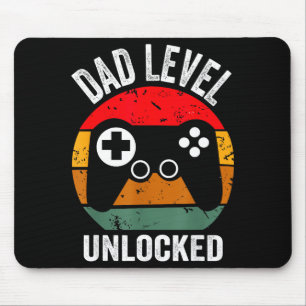Funny New Dad Shirt Dad Level Unlocked Tee Shirt G Mouse Pad