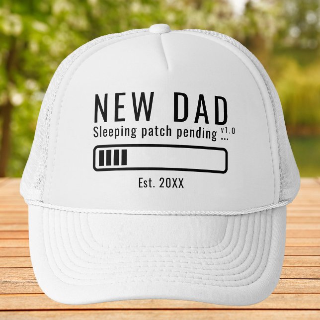 Funny New Dad Sleeping Patch Pending Black Trucker Hat (Creator Uploaded)