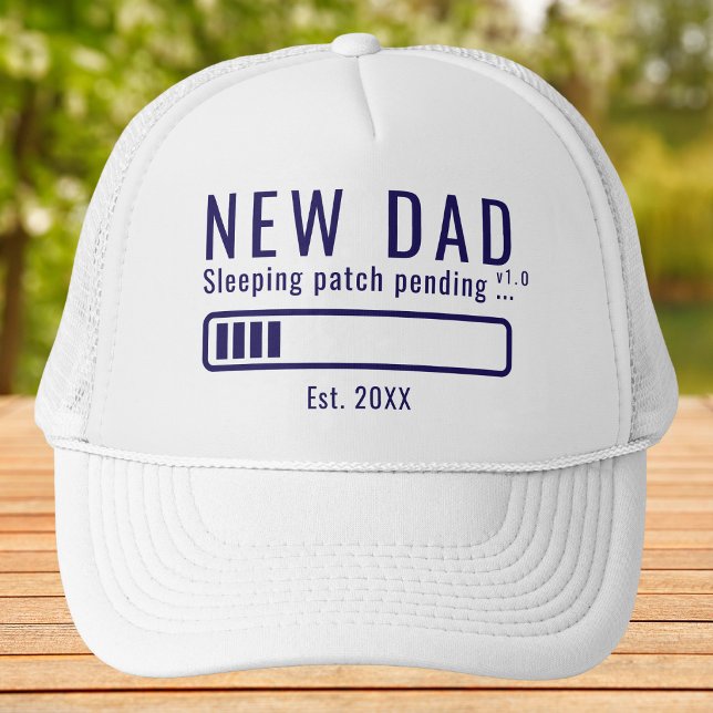Funny New Dad Sleeping Patch Pending Blue Trucker Hat (Creator Uploaded)