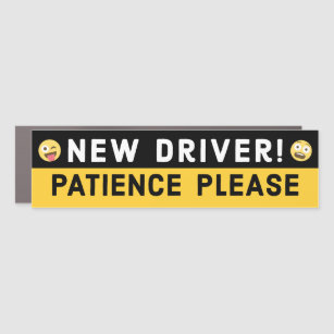 Funny New Driver Patience Please Bumper  Car Magnet
