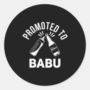 Funny New Grandpa Pregnancy Announcement Promoted  Classic Round Sticker