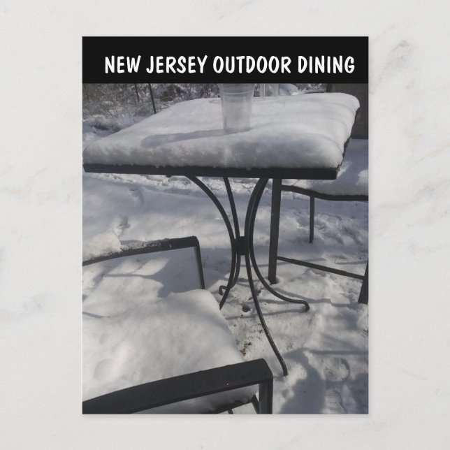 FUNNY NEW JERSEY OUTDOOR DINING POSTCARDS (Front)