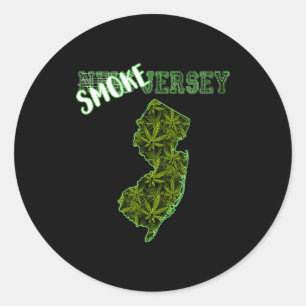 Funny New Jersey Weed Weed Culture Classic Round Sticker
