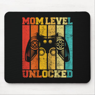 Funny New Mom Level Unlocked Gaming Pregnancy Anno Mouse Pad