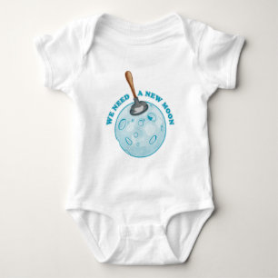 Funny new moon astronomy baby bodysuit