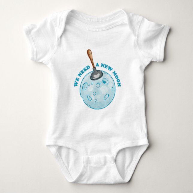 Funny new moon astronomy baby bodysuit (Front)