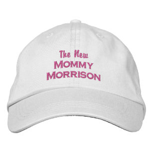 Funny New Mummy New Baby Custom Mum Last Name Embroidered Hat