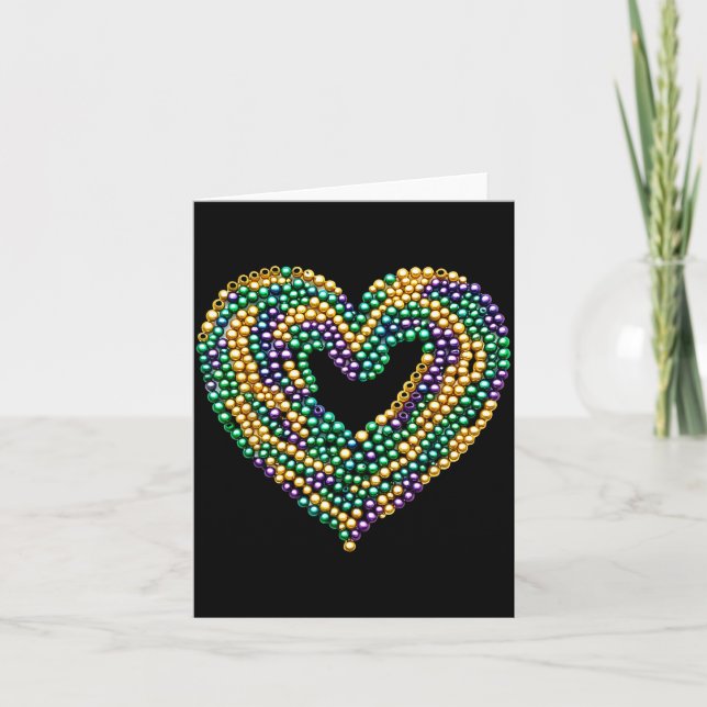 Funny New Orleans Beads Heart We Stand Nola Strong Card (Front)
