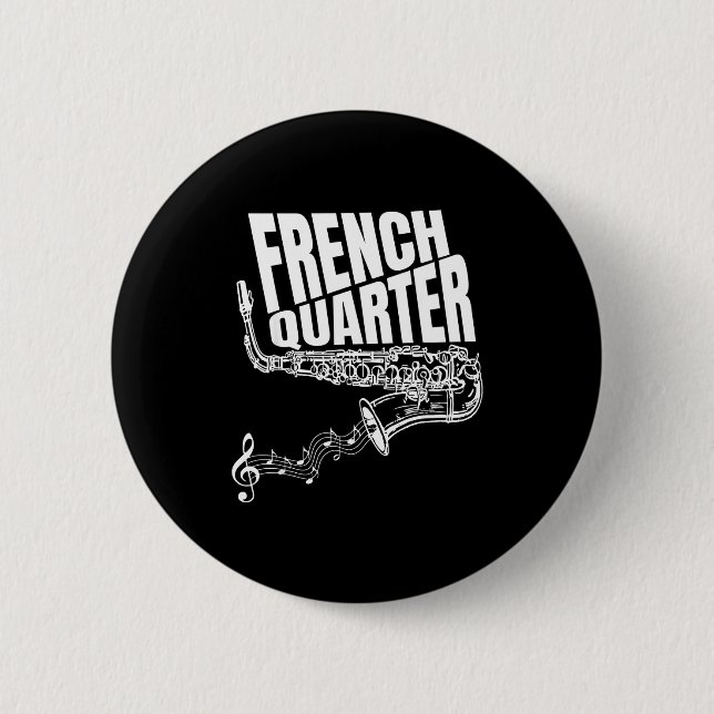 Funny New Orleans Mardi Gras Jazz Saxophone  6 Cm Round Badge (Front)