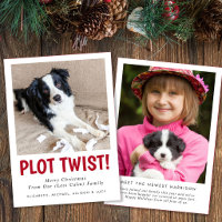 Funny New Puppy Family Photo Christmas