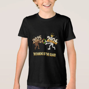 Funny New Year 2026 Changing of the Guard Cartoon  Tri-Blend Shirt