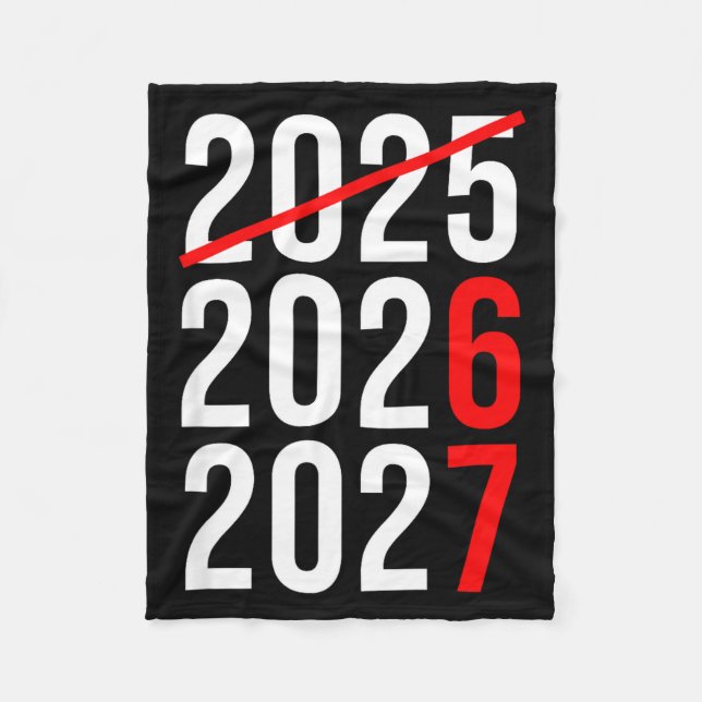Funny New Year 67 Meme Hello 2026 Goodbye 2025 Wai Fleece Blanket (Front)