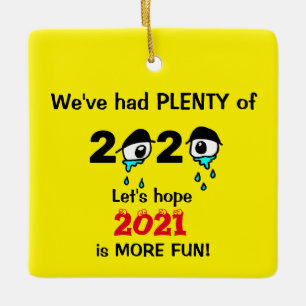 Funny New Year Christmas 2020 Ceramic Ornament