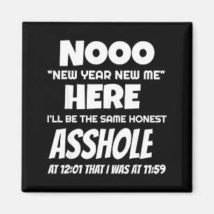 Funny New Year New Me Here Ill Be The Same Hole Magnet