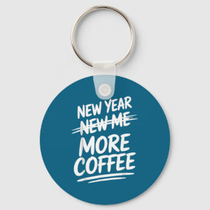 Funny New Year New Me More Coffee Saying Humor  Key Ring