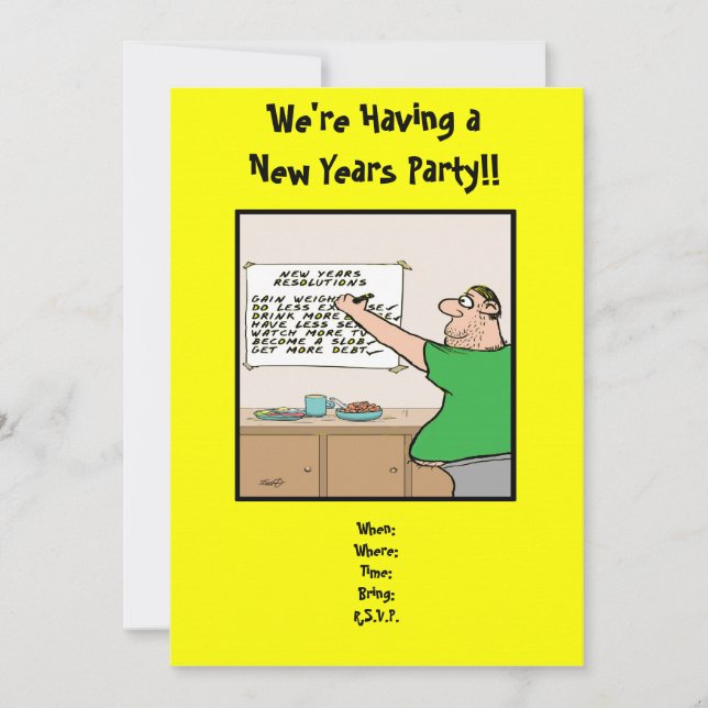 Funny New Years Party Invitation, Invitation (Front)