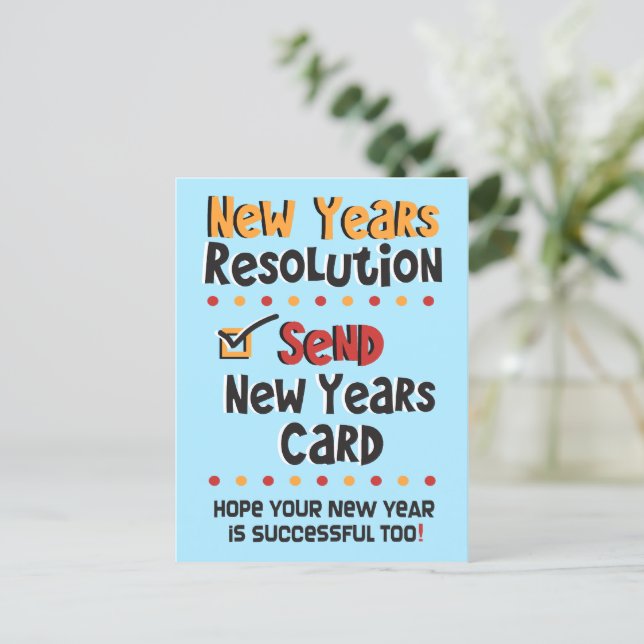 Funny New Years Resolution © Postcard (Standing Front)